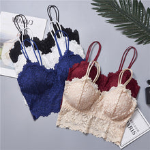 Load image into Gallery viewer, 80-155 catties large size sunflower beautiful back tube top sexy lace wrapped chest strap breathable fattening version