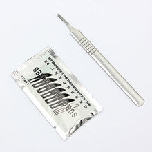 Load image into Gallery viewer, 10pcs #11 Carbon Steel Surgical Scalpel Blades + 1pc #3 Handle