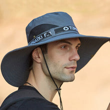 Load image into Gallery viewer, Collrown Mens Bucket Hat Outdoor Fishing Hat Climbing Mesh Breathable Sunshade Cap Oversized Brim With String