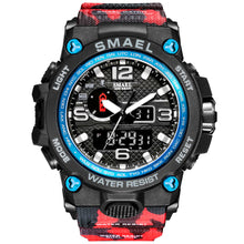 Load image into Gallery viewer, SMAEL Watches For Men 50M Waterproof Clock Alarm reloj hombre 1545D Dual Display Wristwatch Quartz Military Watch Sport New Mens