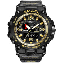 Load image into Gallery viewer, SMAEL Watches For Men 50M Waterproof Clock Alarm reloj hombre 1545D Dual Display Wristwatch Quartz Military Watch Sport New Mens