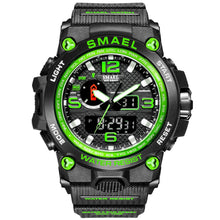 Load image into Gallery viewer, SMAEL Watches For Men 50M Waterproof Clock Alarm reloj hombre 1545D Dual Display Wristwatch Quartz Military Watch Sport New Mens