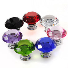 Load image into Gallery viewer, 40mm Diamond Crystal Door Knob Drawer Cabinet Handle Knob Screw