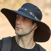 Load image into Gallery viewer, Collrown Mens Bucket Hat Outdoor Fishing Hat Climbing Mesh Breathable Sunshade Cap Oversized Brim With String