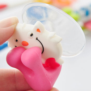 Honana BX-723 Creative Cute Cartoon Animal Powerful Sucker Toothbrush Holder