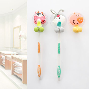 Honana BX-723 Creative Cute Cartoon Animal Powerful Sucker Toothbrush Holder