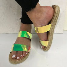 Load image into Gallery viewer, Women Double Gradient Color Strap Comfy Non Slip Espadrille Platform Sandals
