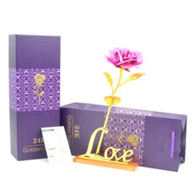 Load image into Gallery viewer, Valentine's Day Creative Gift 24K Foil Plated Rose Gold Rose Lasts Forever Love Wedding Decor Lover Lighting Rose Drop Shipping
