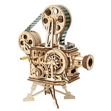 Load image into Gallery viewer, Robotime 183pcs Retro Diy 3D Hand Crank Film Projector Wooden Model Building Kits Assembly Vitascope Toy Gift for Children Adult
