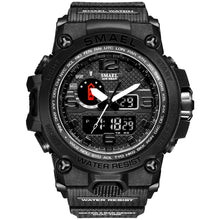 Load image into Gallery viewer, SMAEL Watches For Men 50M Waterproof Clock Alarm reloj hombre 1545D Dual Display Wristwatch Quartz Military Watch Sport New Mens
