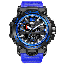 Load image into Gallery viewer, SMAEL Watches For Men 50M Waterproof Clock Alarm reloj hombre 1545D Dual Display Wristwatch Quartz Military Watch Sport New Mens
