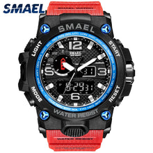Load image into Gallery viewer, SMAEL Watches For Men 50M Waterproof Clock Alarm reloj hombre 1545D Dual Display Wristwatch Quartz Military Watch Sport New Mens
