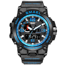 Load image into Gallery viewer, SMAEL Watches For Men 50M Waterproof Clock Alarm reloj hombre 1545D Dual Display Wristwatch Quartz Military Watch Sport New Mens
