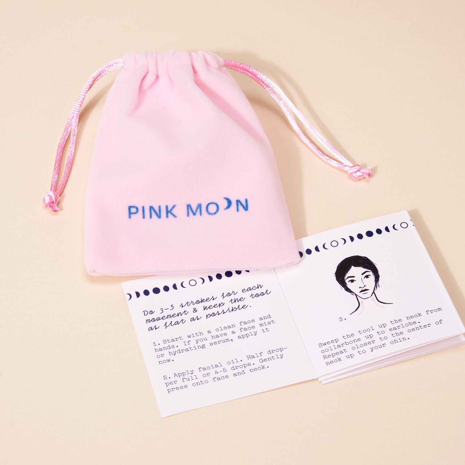 Rose Quartz Gua Sha Facial Tool - Pink Moon - Pink Moon