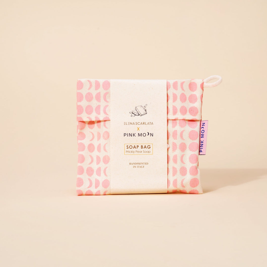 Organic Italian Soap Travel Bag - Pink Moon - Elena Scarlata