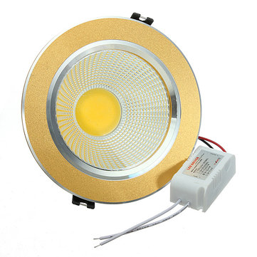 12W Warm White COB LED Ceiling Down Light Golden Shell 85-265V