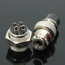 Load image into Gallery viewer, GX16-4 4-Pin 16mm Aviation Pug Male and Female Panel Metal Connector
