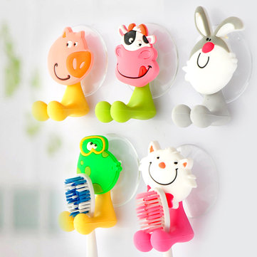 Honana BX-723 Creative Cute Cartoon Animal Powerful Sucker Toothbrush Holder